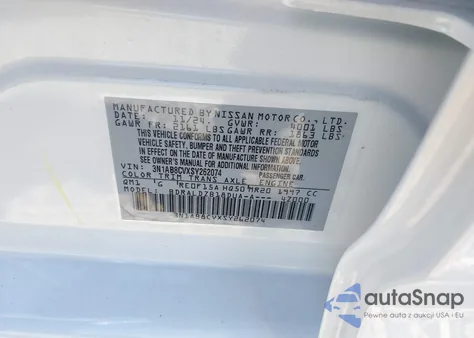 2025 Nissan Sentra Sv z USA, uszkodzony, nr VIN 3N1AB8CVXSY262074